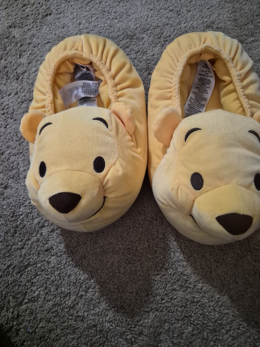 Disney Winnie the Pooh Yellow Plush Slippers